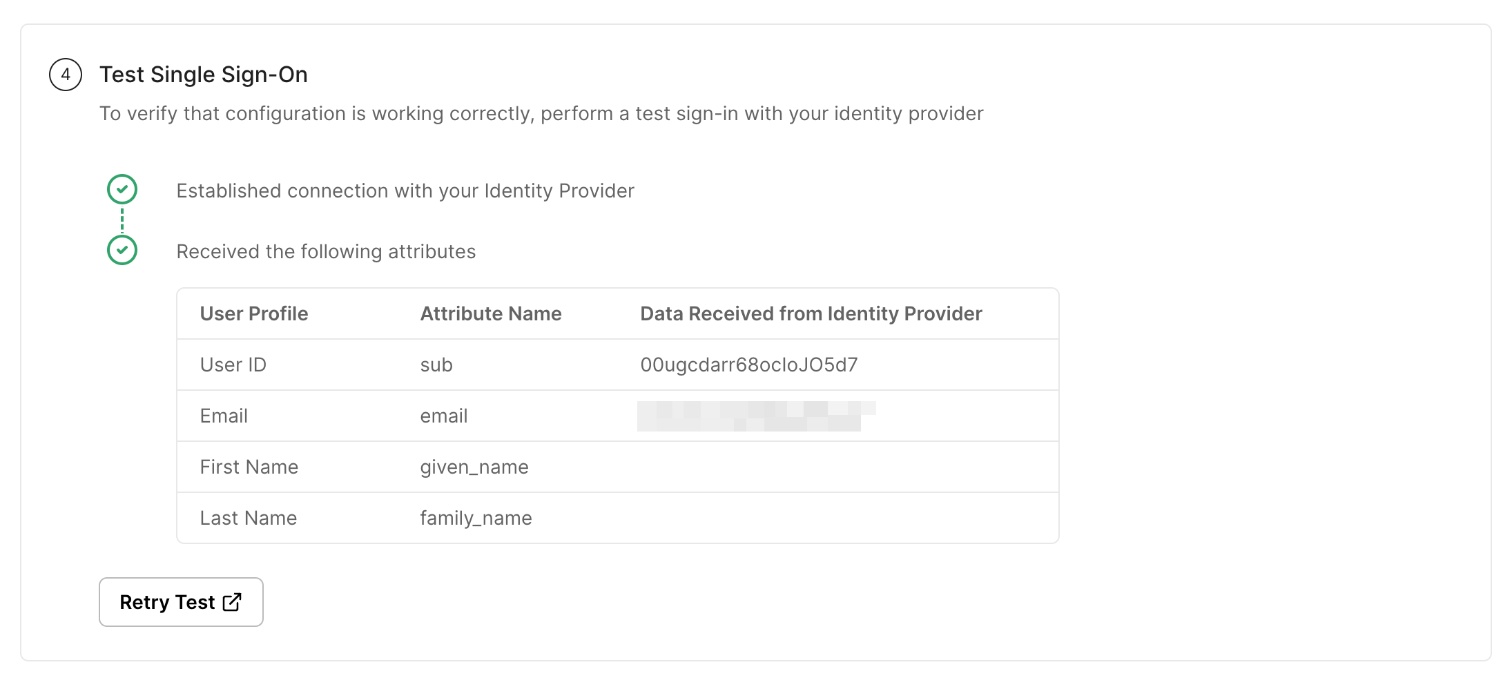 Test SSO Configuration