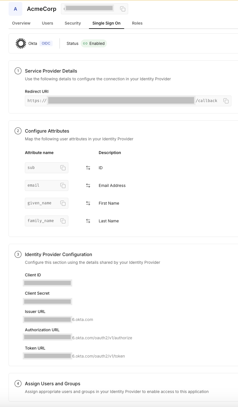Setup Organization SSO